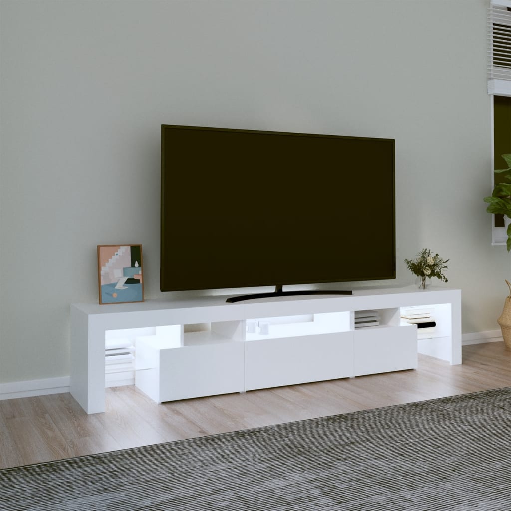 vidaXL TV ormarić s LED svjetlima bijeli 200x36,5x40 cm