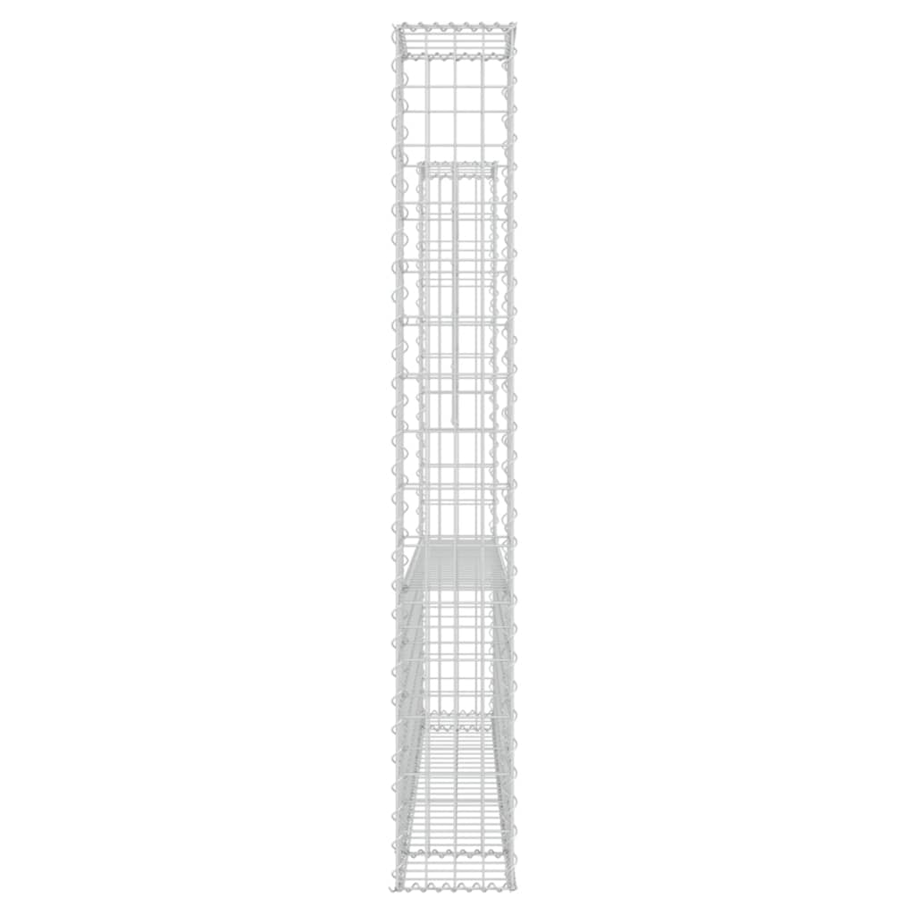 vidaXL Gabionska košara U-oblika s 2 stupa 140 x 20 x 150 cm željezna