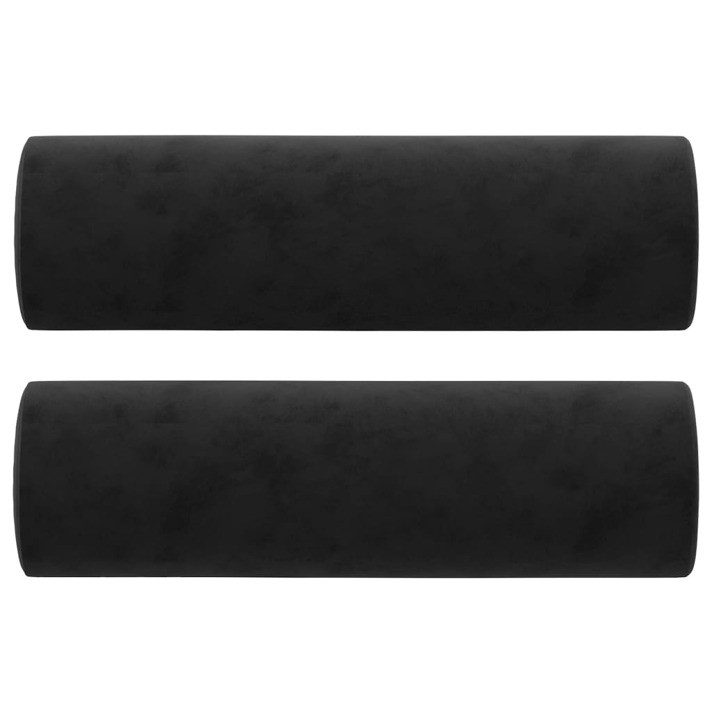 vidaXL Dvosjed s ukrasnim jastucima crni 120 cm baršunasti