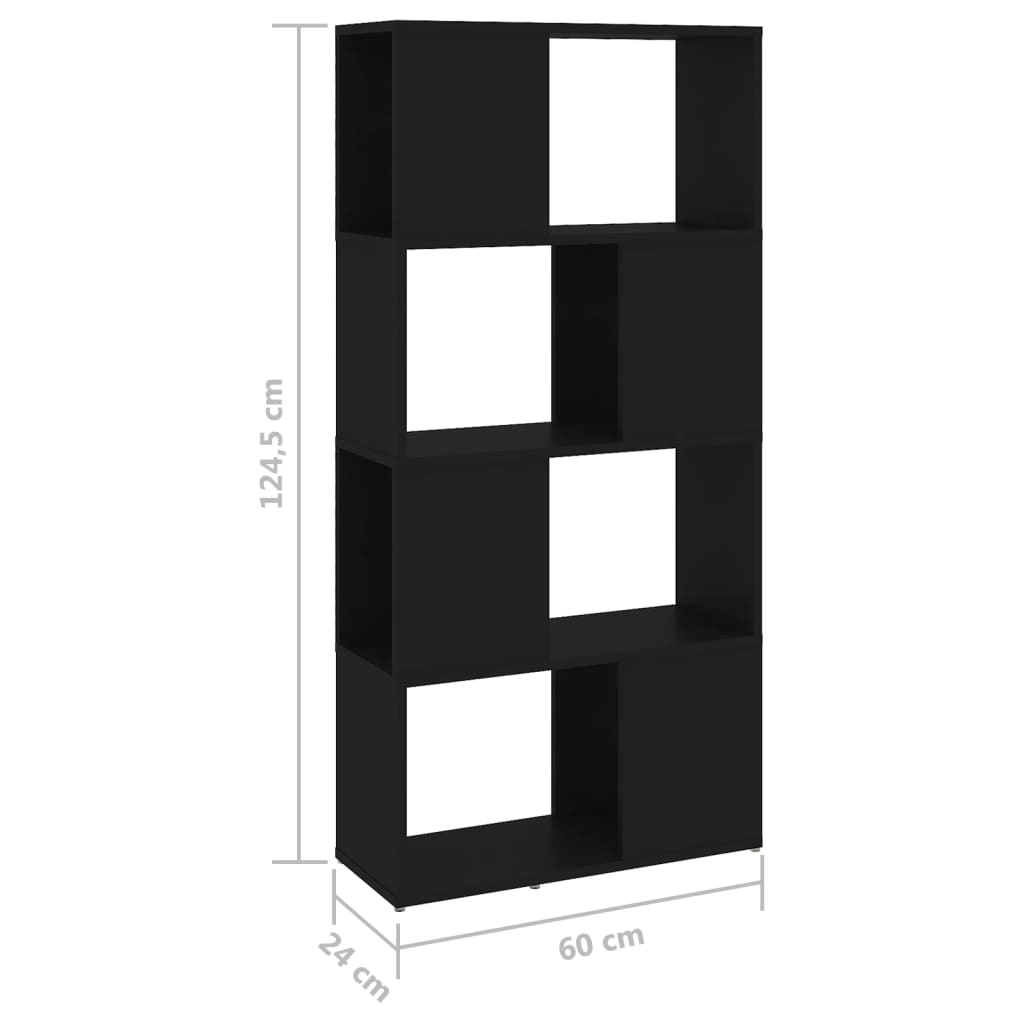 vidaXL Ormarić za knjige / sobna pregrada crni 60x24x124,5 cm iverica