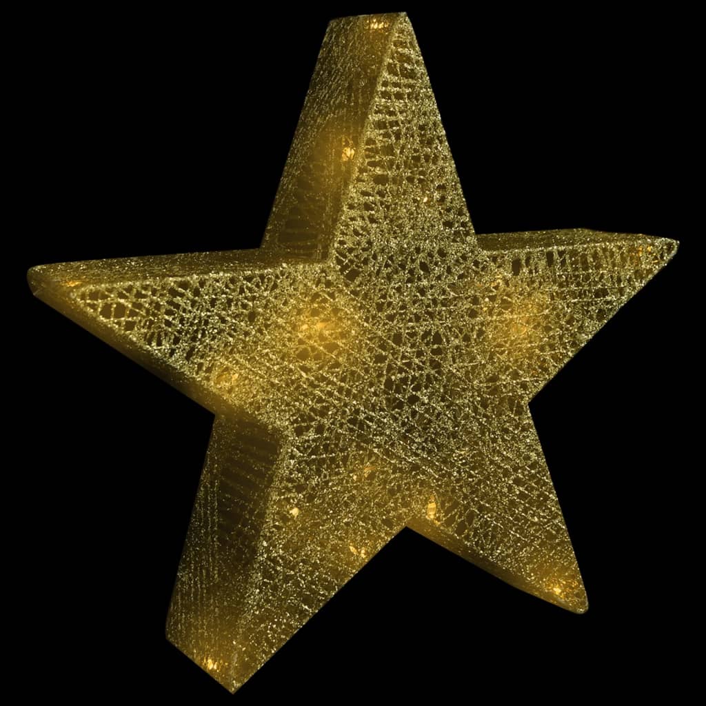 vidaXL Ukrasne božićne zvijezde 3 kom zlatne mrežaste LED