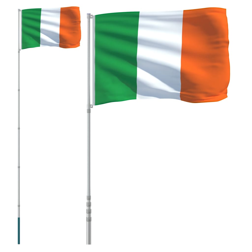 vidaXL Irska zastava i jarbol 5,55 m aluminijska