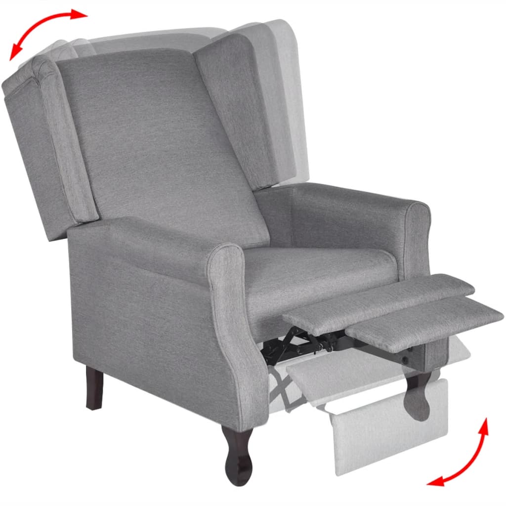 vidaXL Fotelja od tkanine siva