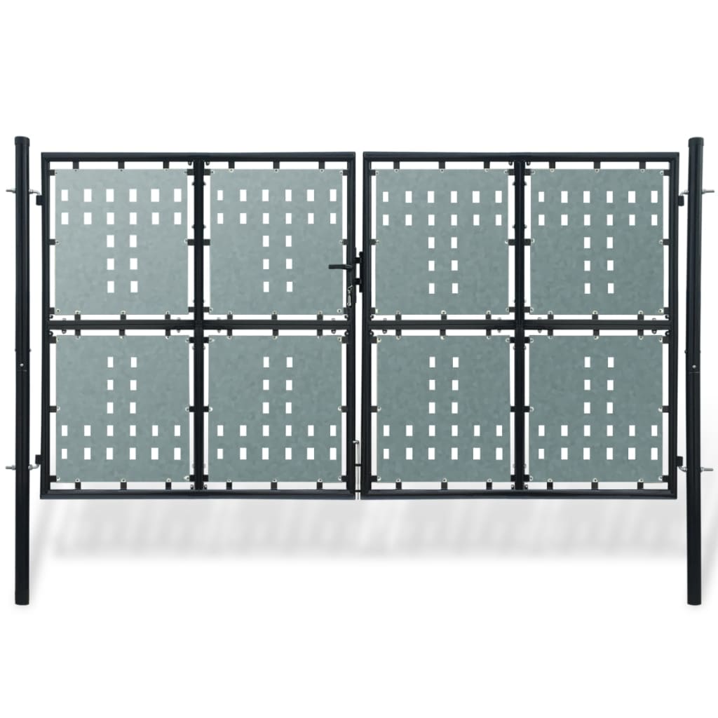 vidaXL Crna jednostruka vrata za ogradu 300 x 225 cm