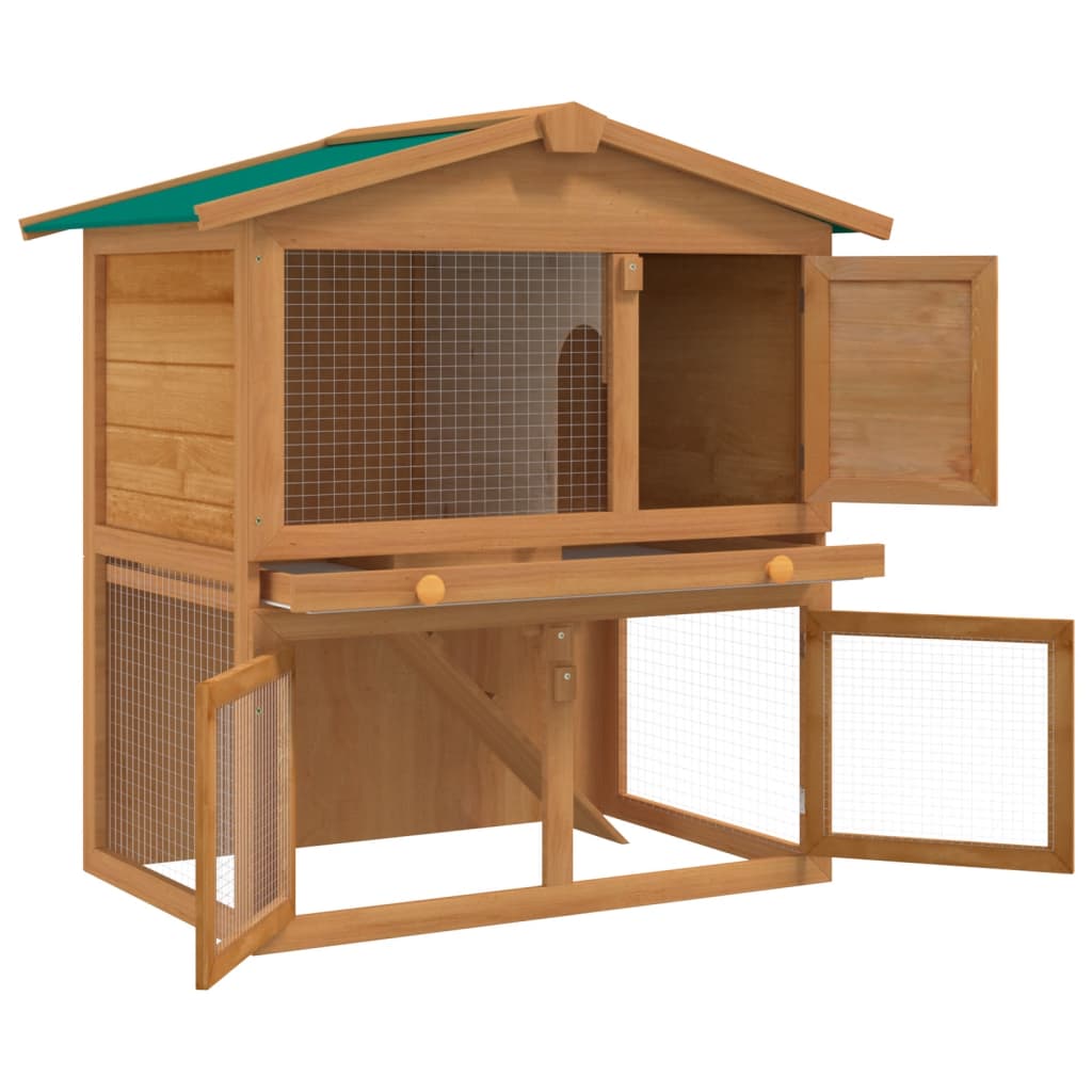 vidaXL Vanjski kavez kućica za male životinje i kućne ljubimce 3 drvena vrata