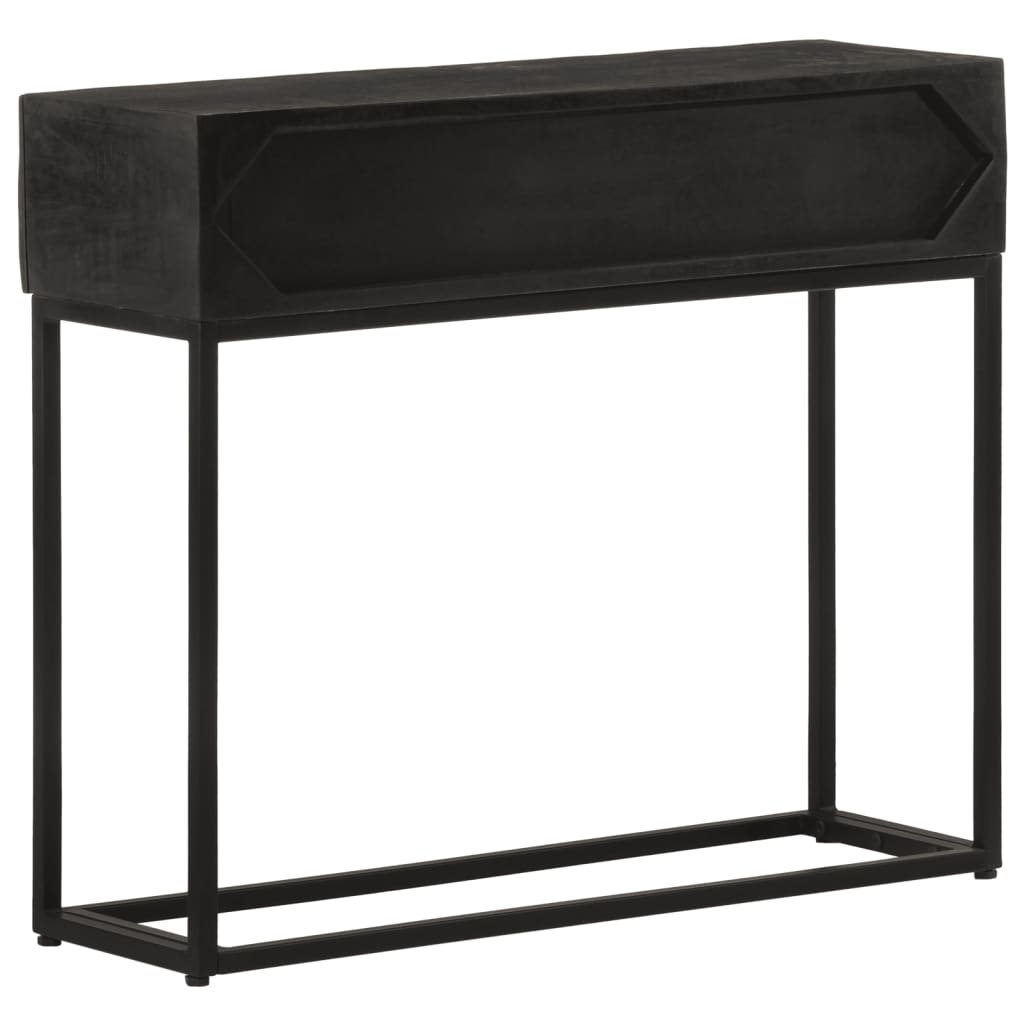 vidaXL Konzolni stol crni 90 x 30 x 76 cm masivno drvo manga i željezo