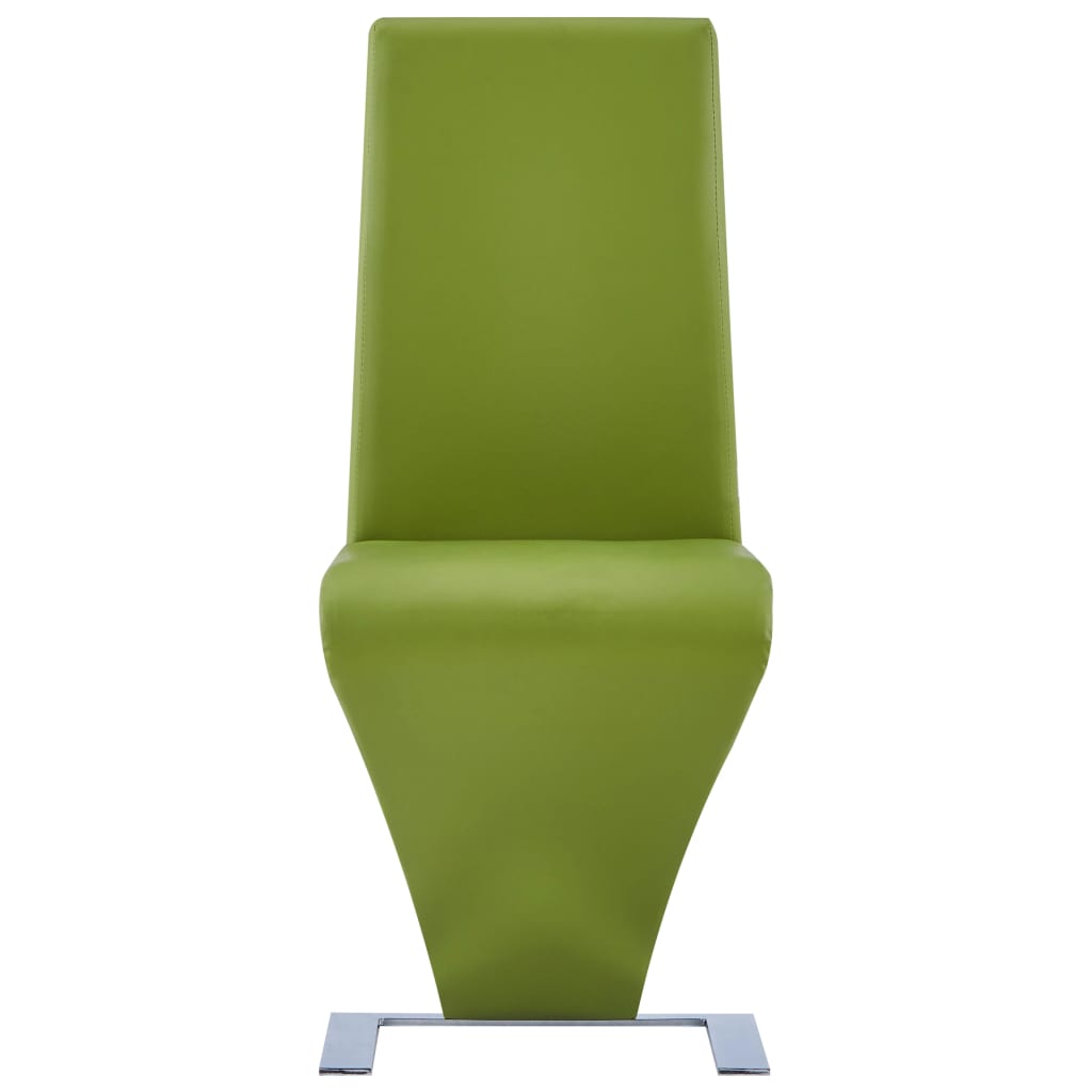 vidaXL Blagovaonske stolice cik-cak oblika od umjetne kože 2 kom zelene