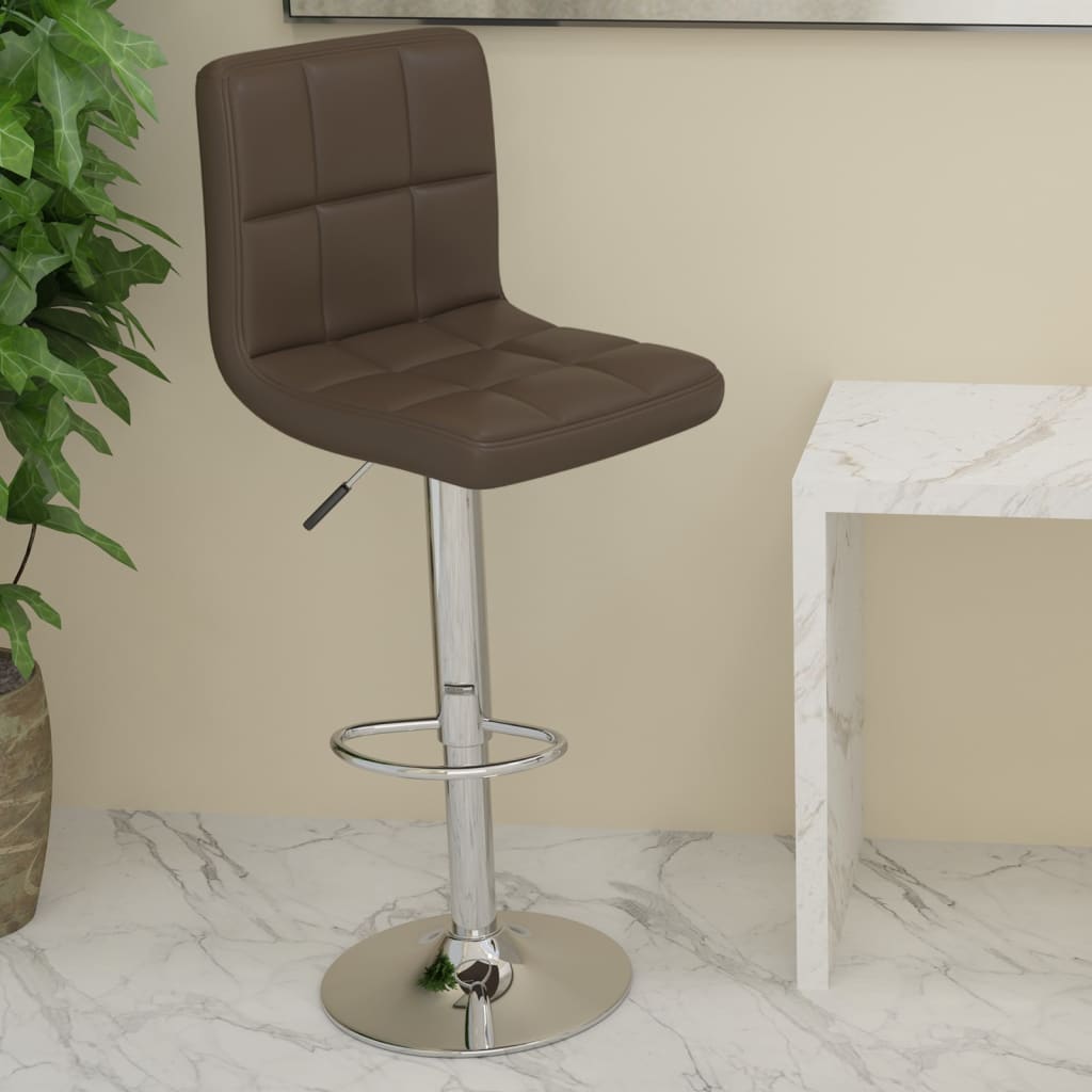 vidaXL Barski stolac od umjetne kože smeđi