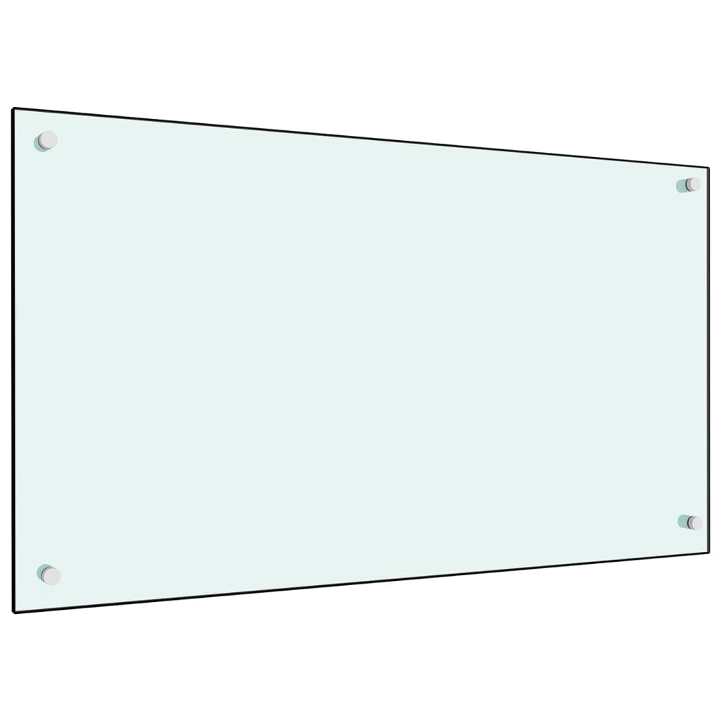 vidaXL Kuhinjska zaštita od prskanja bijela 90 x 50 cm kaljeno staklo