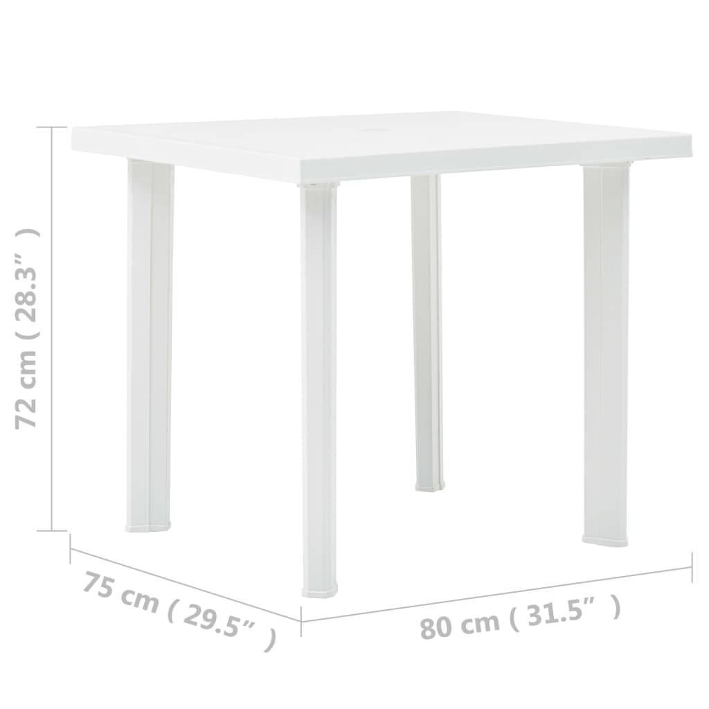 vidaXL Vrtni stol bijeli 80 x 75 x 72 cm plastični