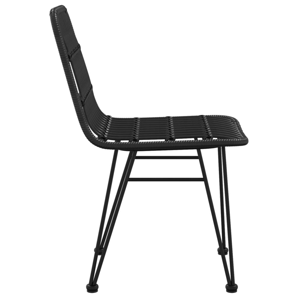 vidaXL Vrtne stolice 2 kom crne 48 x 62 x 84 cm od PE ratana