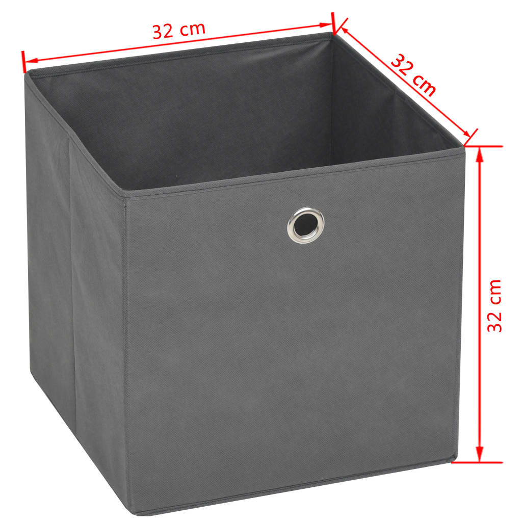 vidaXL Kutije za pohranu od netkane tkanine 4 kom 32 x 32 x 32 cm sive