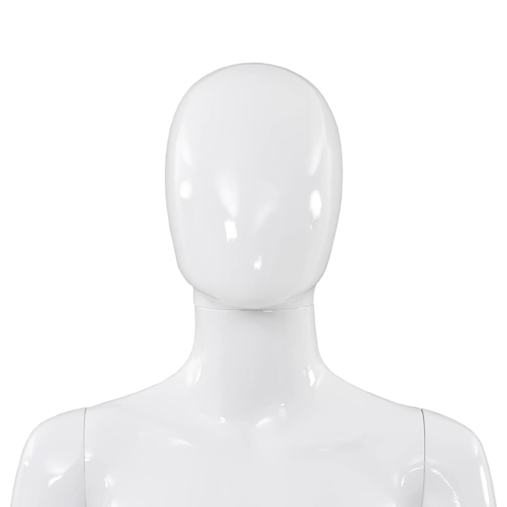vidaXL Ženska lutka za izlog sa staklenim postoljem bijela sjajna 175 cm