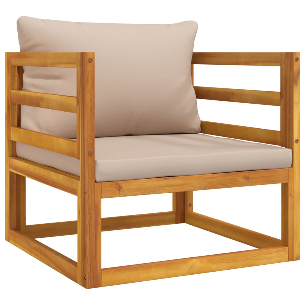vidaXL Vrtna stolica sa smeđesivim jastucima od masivnog drva bagrema