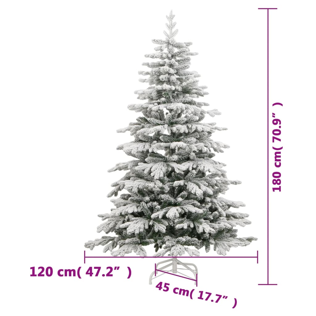 vidaXL Umjetno božićno drvce 300 LED sa šarkama i snijegom 180 cm