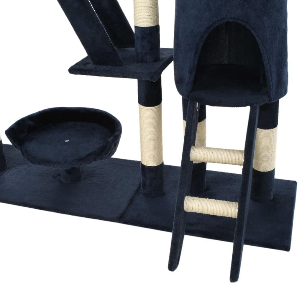 vidaXL Penjalica za mačke sa stupovima za grebanje od sisala 230 - 250 cm plava
