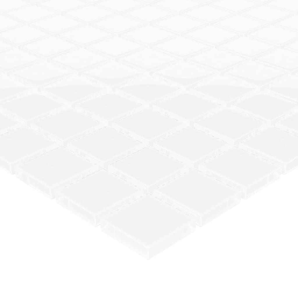 vidaXL Pločice s mozaikom 11 kom bijele 30 x 30 staklene