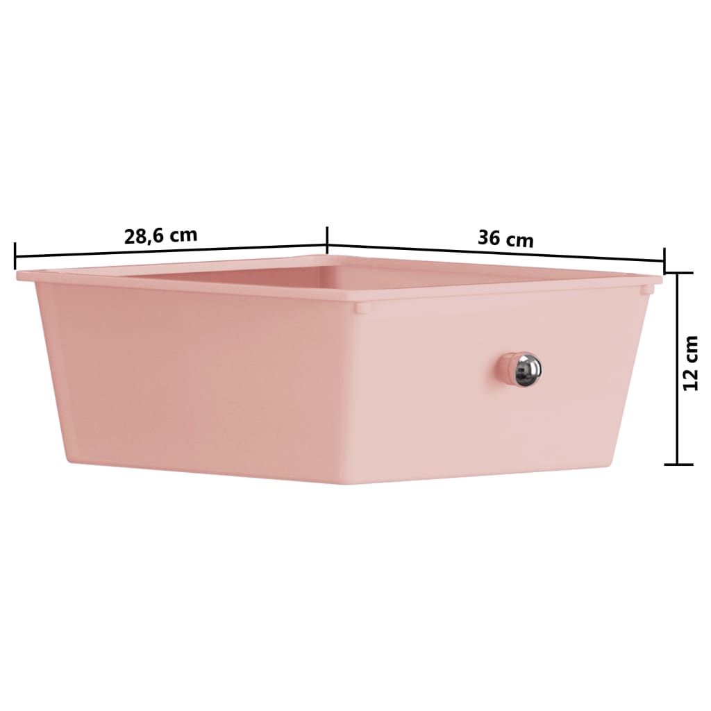 vidaXL Pokretna kolica za pohranu s 4 ladice ružičasta plastična