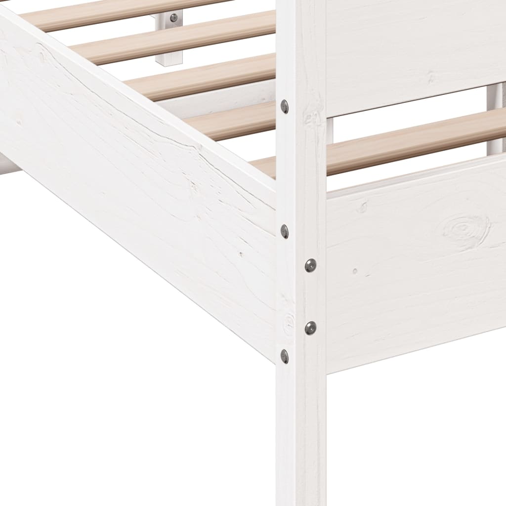 vidaXL Okvir kreveta s uzglavljem bijeli 120 x 190 cm od borovine