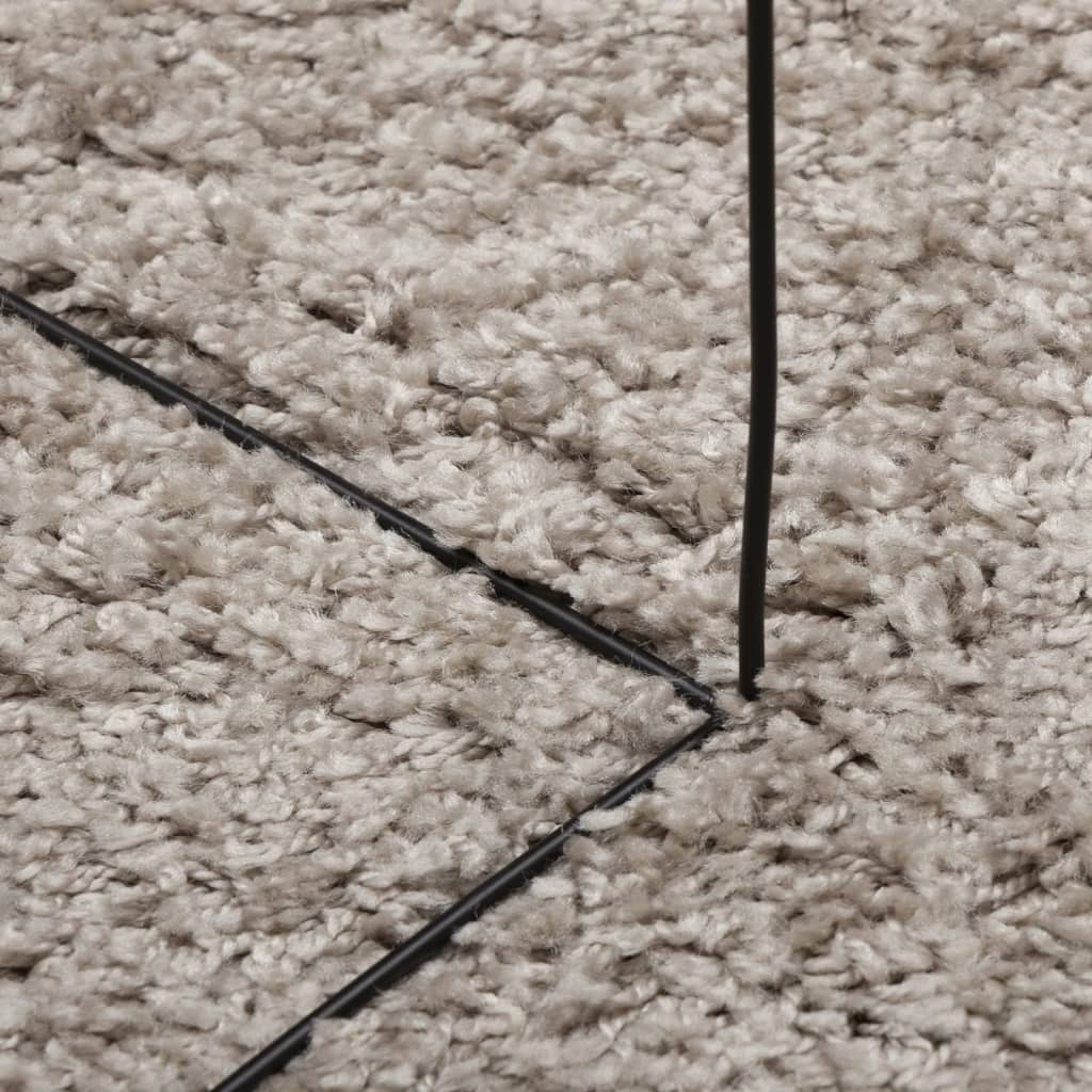 vidaXL Čupavi tepih PAMPLONA s visokim vlaknima moderni bež Ø 120 cm