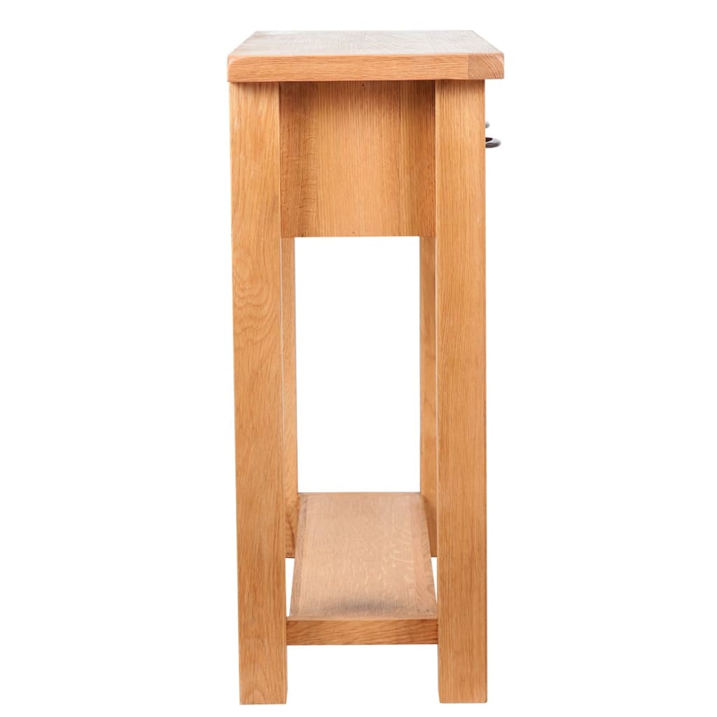 vidaXL Konzolni stol s 2 ladice 83 x 30 x 73 cm masivna hrastovina