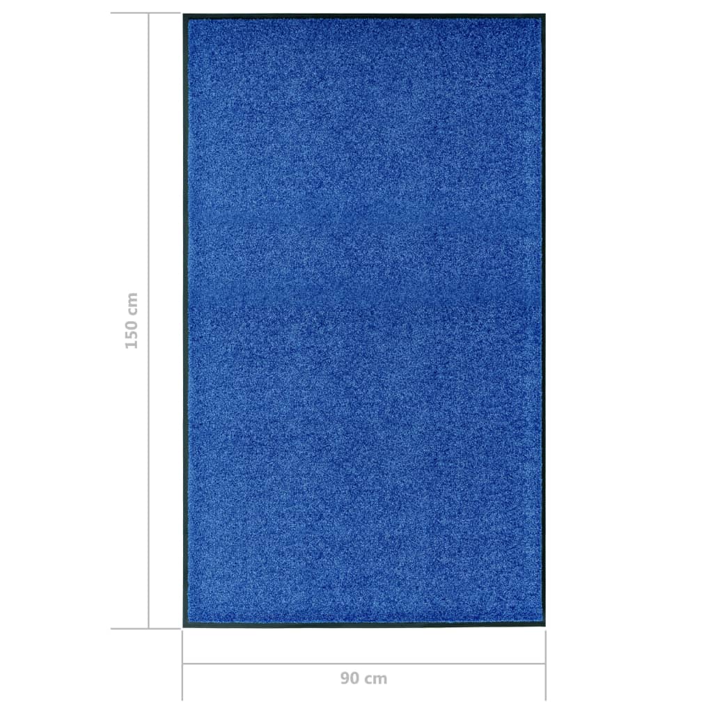 vidaXL Otirač perivi plavi 90 x 150 cm