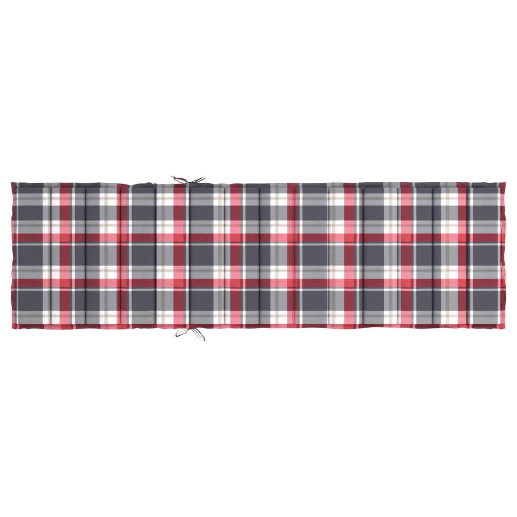 vidaXL Jastuk za ležaljku crveni karirani 200x60x3 cm tkanina Oxford