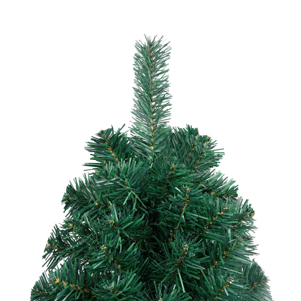 vidaXL Umjetna osvijetljena polovica božićnog drvca zelena 120 cm