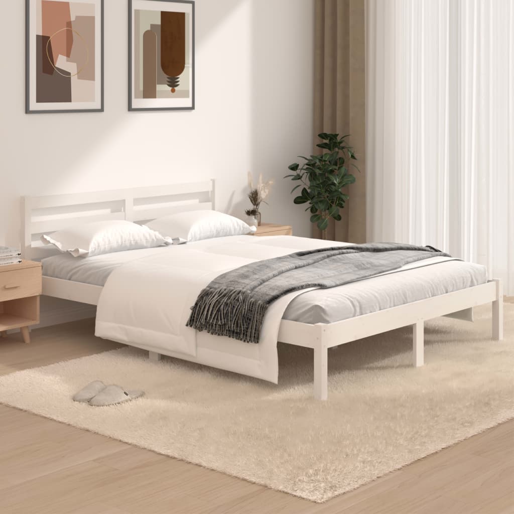 vidaXL Okvir za krevet od borovine 120 x 190 cm bijeli mali bračni