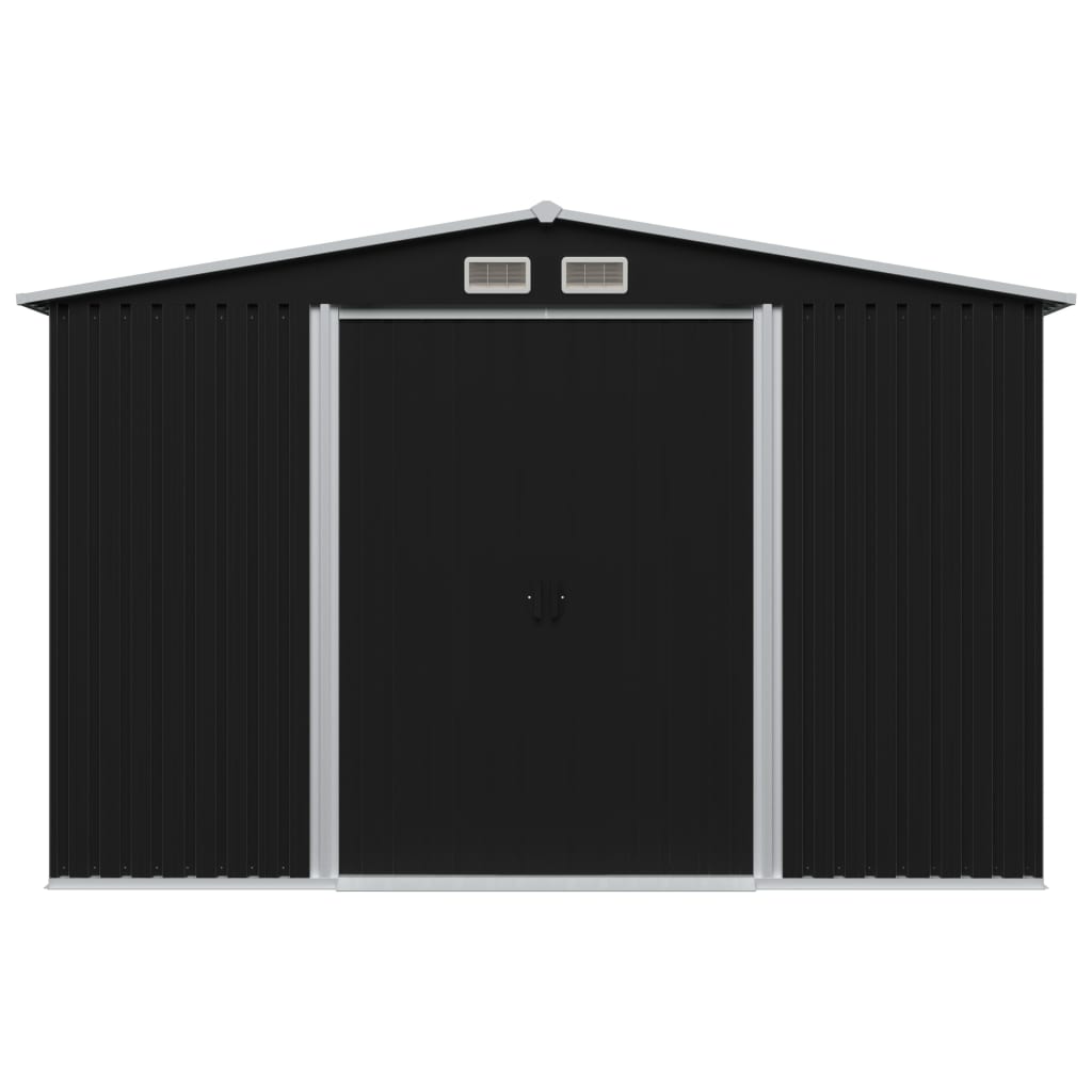 vidaXL Vrtna kućica za pohranu antracit čelična 257 x 205 x 178 cm