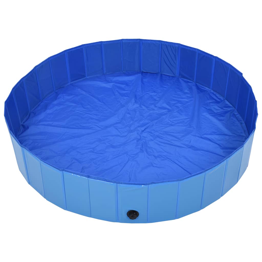 vidaXL Sklopivi bazen za pse plavi 160 x 30 cm PVC