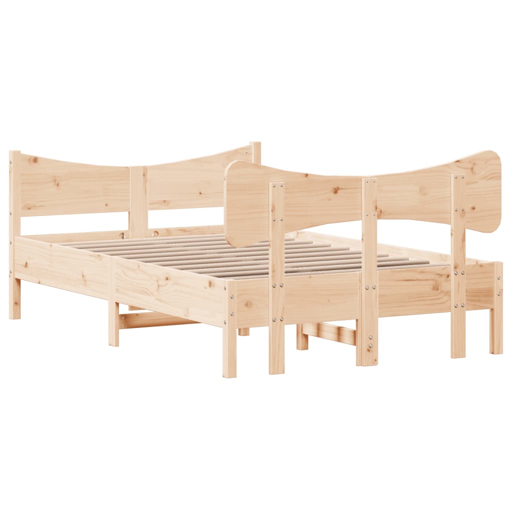 vidaXL Okvir kreveta s uzglavljem 120x190 cm od borovine