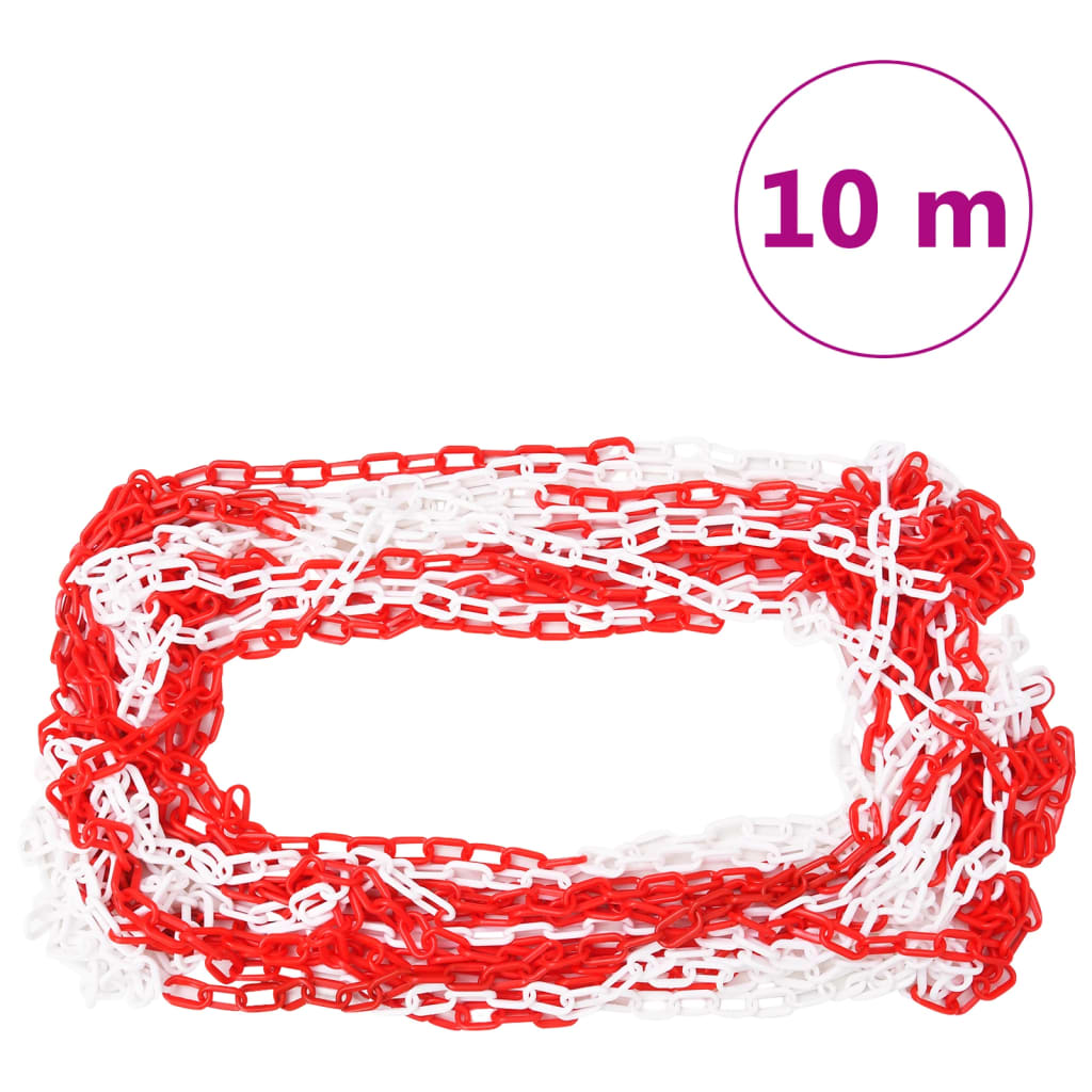 vidaXL Set čunjeva s lancem od 10 m crveno-bijeli