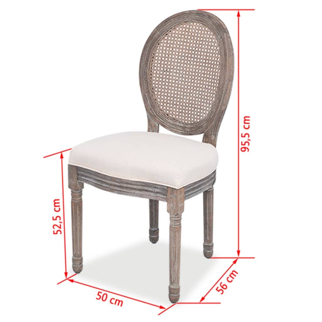 vidaXL Blagovaonske stolice od tkanine 2 kom krem