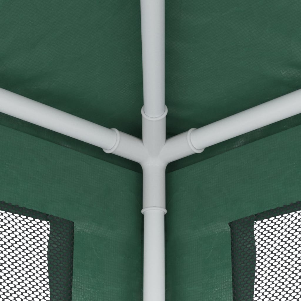 vidaXL Šator za zabave s 4 mrežasta bočna zida zeleni 2,5 x 2,5 m HDPE