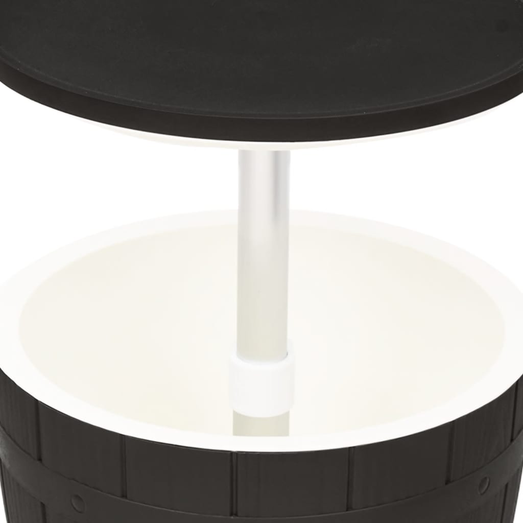 vidaXL 3-u-1 stolić s hladnjakom crni od polipropilena