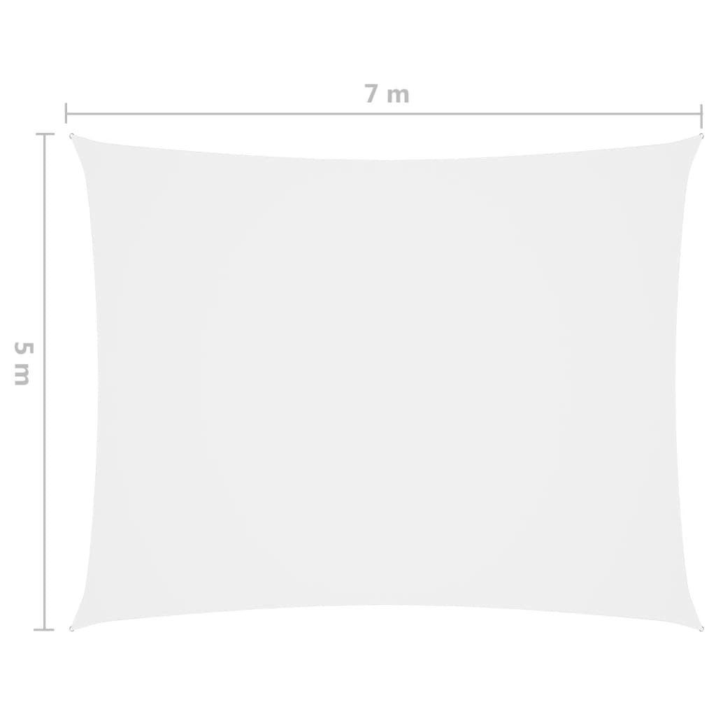 vidaXL Jedro protiv sunca od tkanine Oxford pravokutno 5 x 7 m bijelo