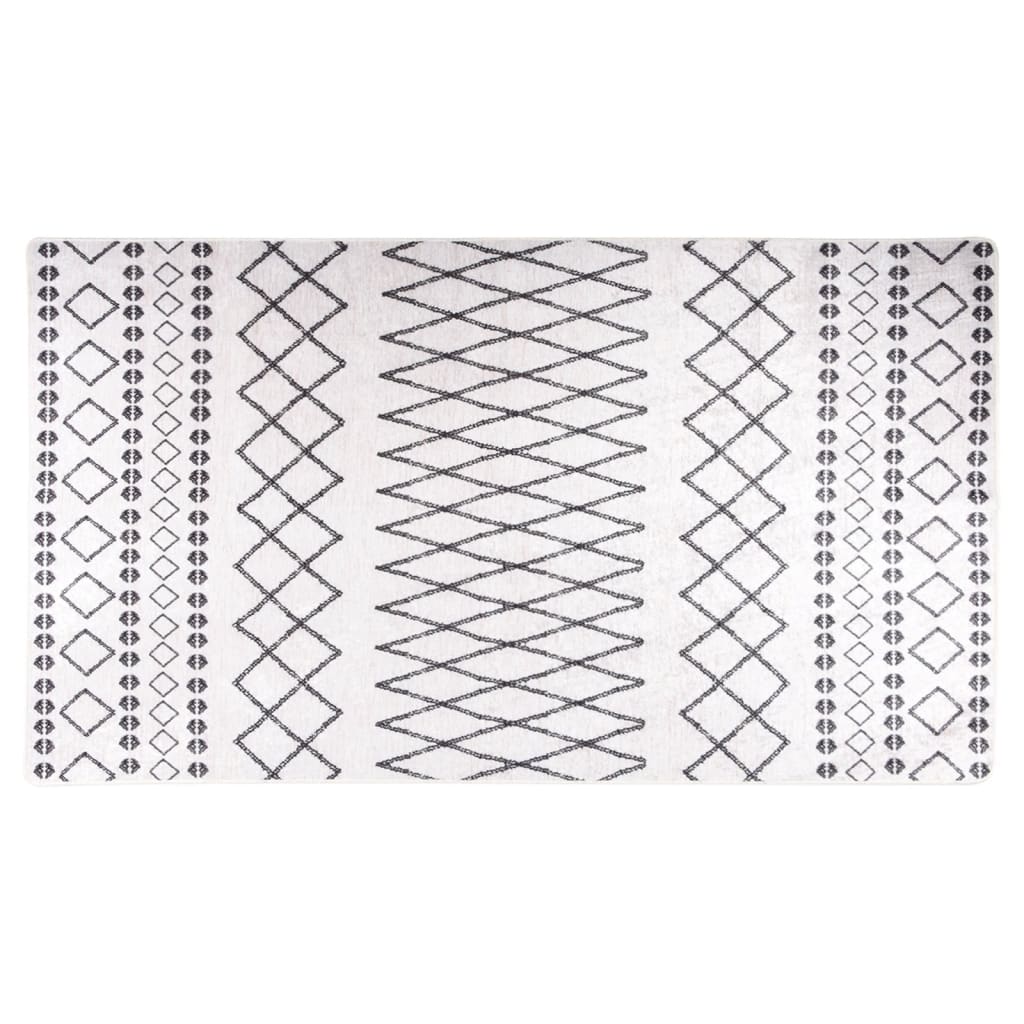 vidaXL Perivi tepih 190 x 300 cm crno-bijeli protuklizni