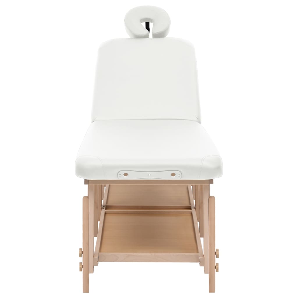 vidaXL Stol za masažu s 2 zone bijeli od umjetne kože
