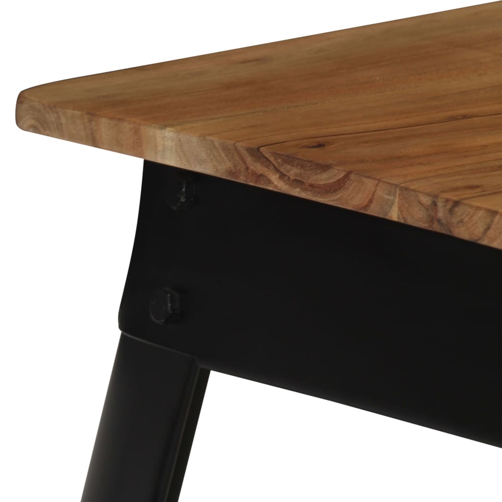 vidaXL Blagovaonski stol od masivnog drva bagrema i čelika 75x75x76 cm