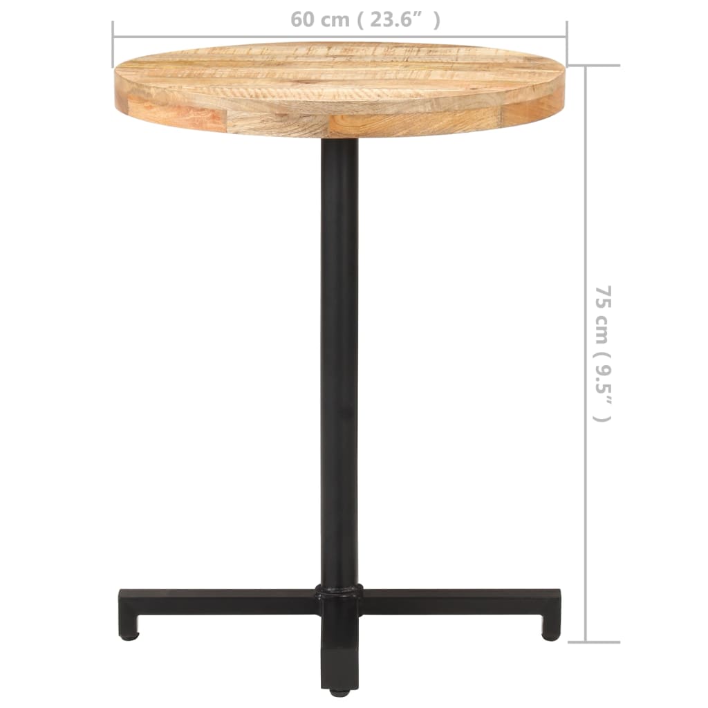 vidaXL Bistro stolić okrugli Ø 60 x 75 cm od grubog drva manga