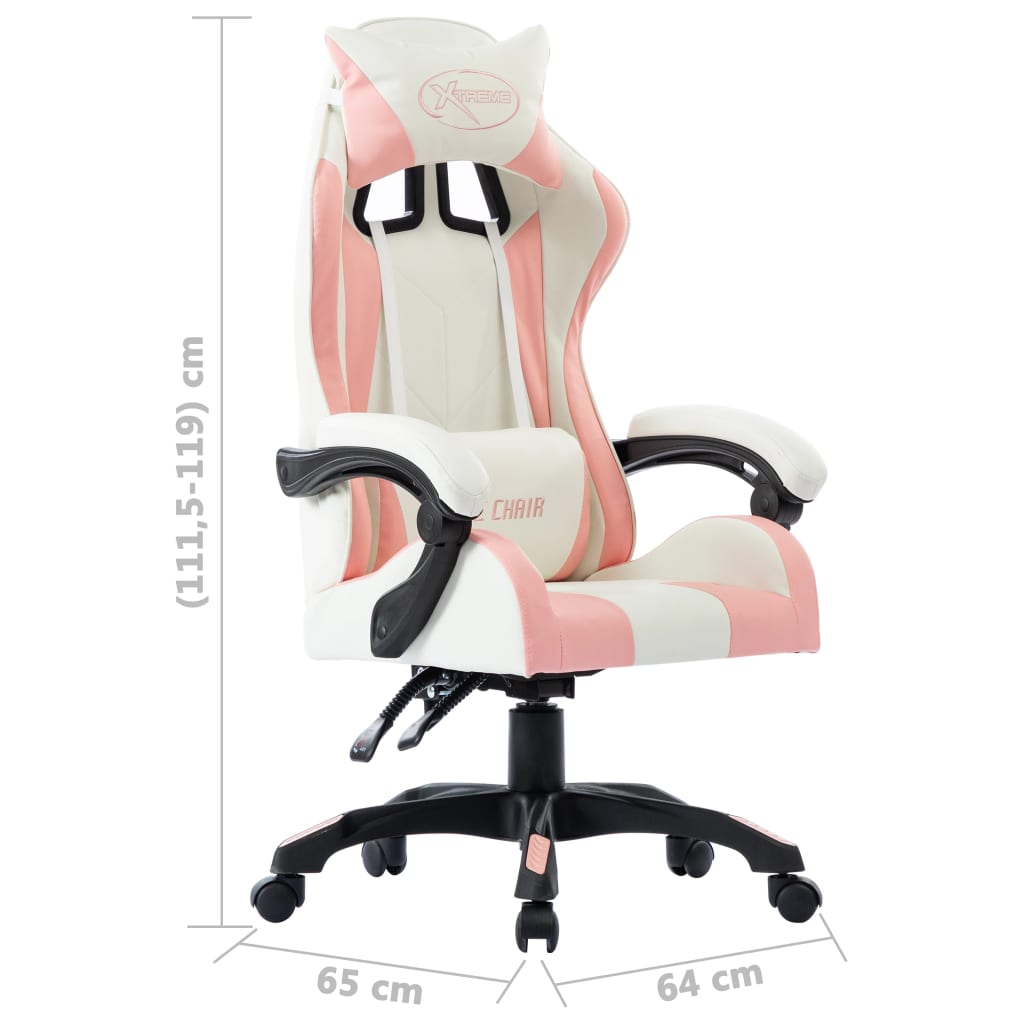 vidaXL Igraća stolica od umjetne kože ružičasta