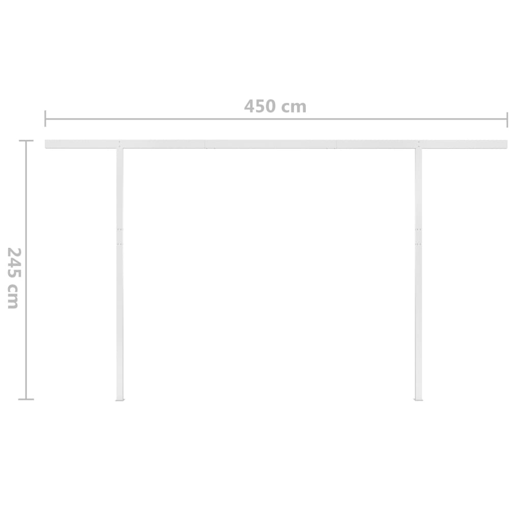vidaXL Tenda na ručno uvlačenje sa stupovima 4,5 x 3,5 m krem