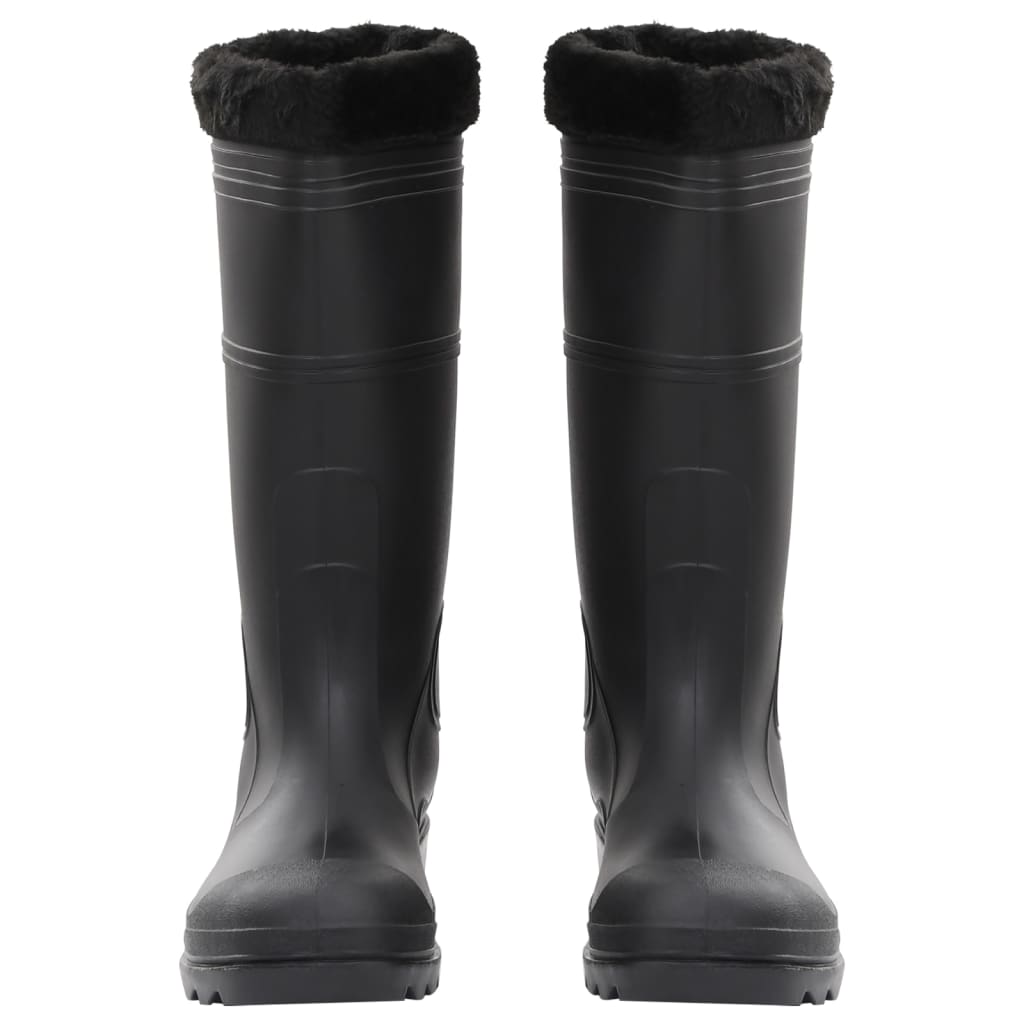 vidaXL Čizme za kišu s uklonjivim čarapama crne veličina 46 PVC