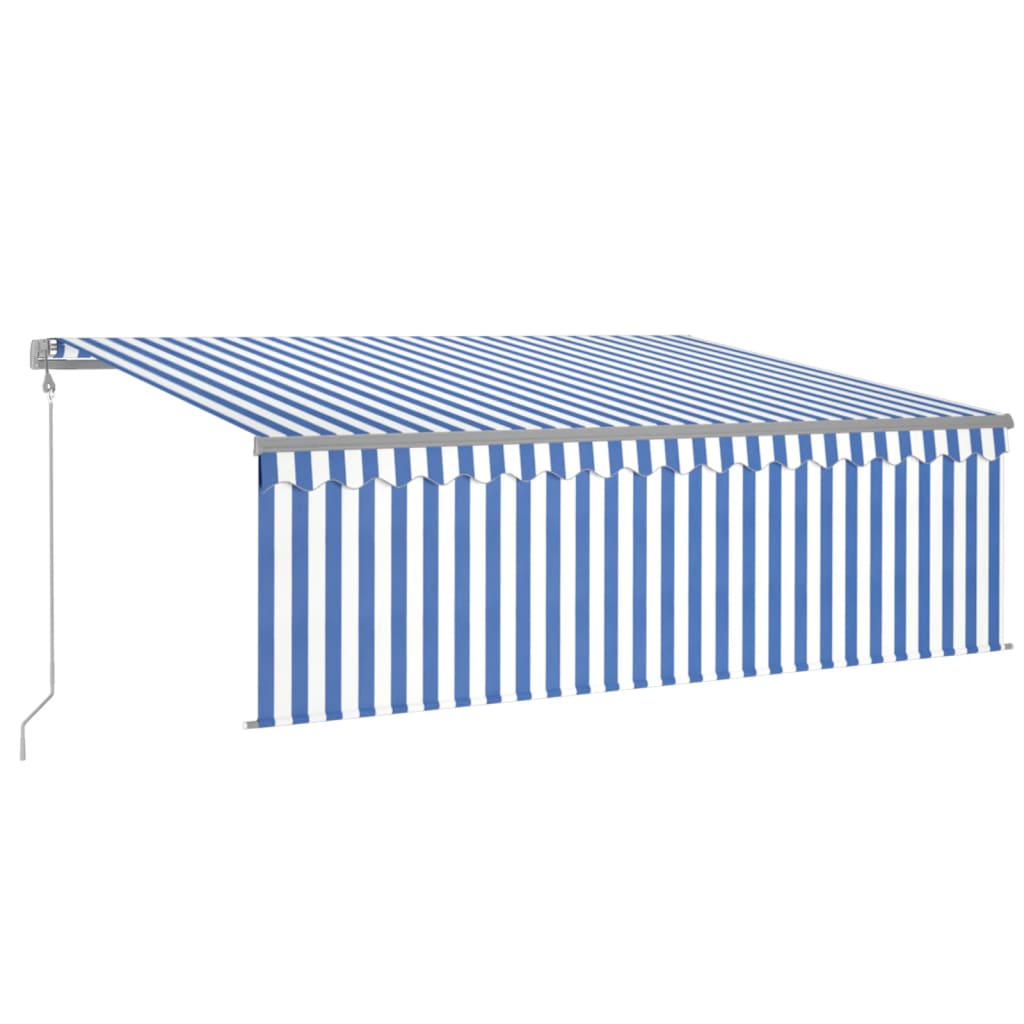 vidaXL Automatska tenda na uvlačenje s roletom 4 x 3 m plavo-bijela