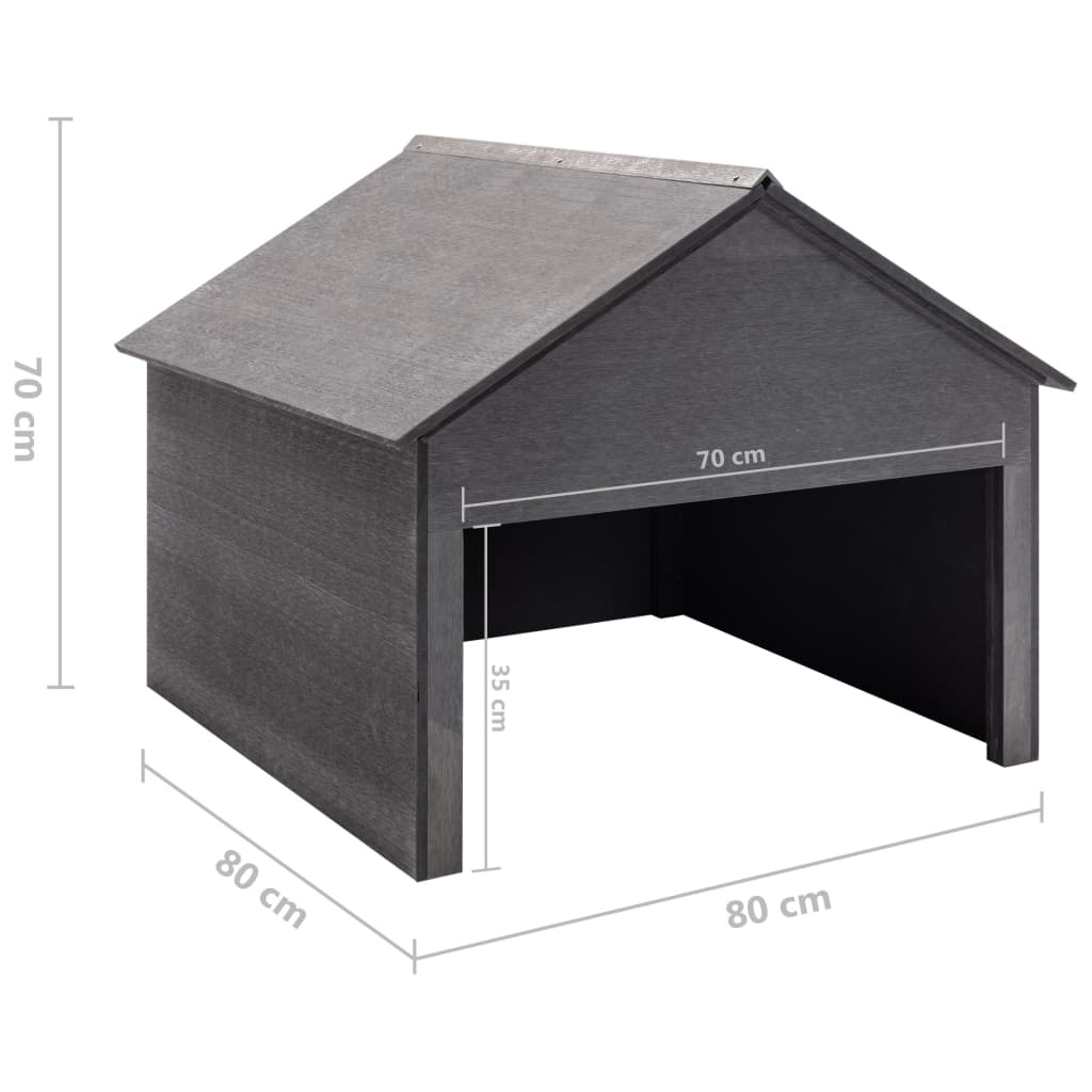 vidaXL Garaža za kosilicu siva 80 x 80 x 70 cm WPC