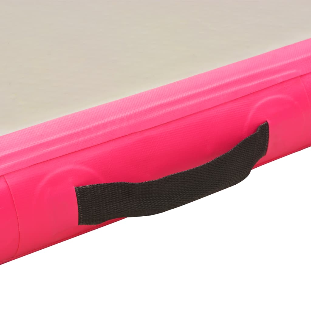 vidaXL Strunjača na napuhavanje s crpkom 800 x 100 x 10 cm PVC roza
