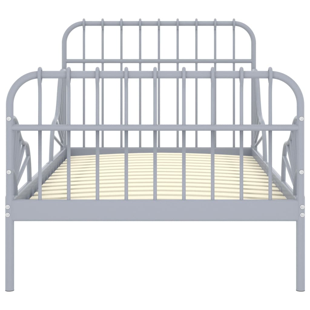 vidaXL Produživi okvir za krevet sivi metalni 80 x 130/200 cm