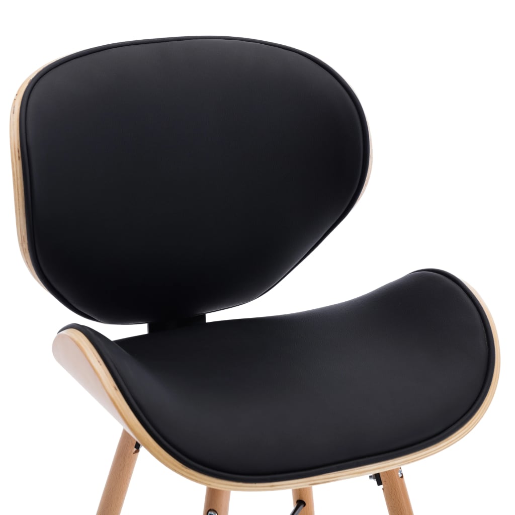 vidaXL Blagovaonske stolice od umjetne kože i drva 4 kom crne