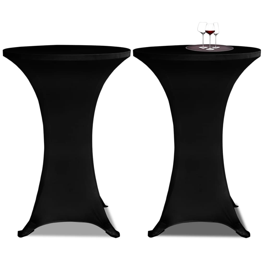 vidaXL Navlaka za stol za stajanje Ø 60 cm crna rastezljiva 4 kom